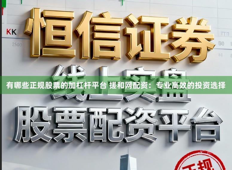 有哪些正规股票的加杠杆平台 搓和网配资：专业高效的投资选择