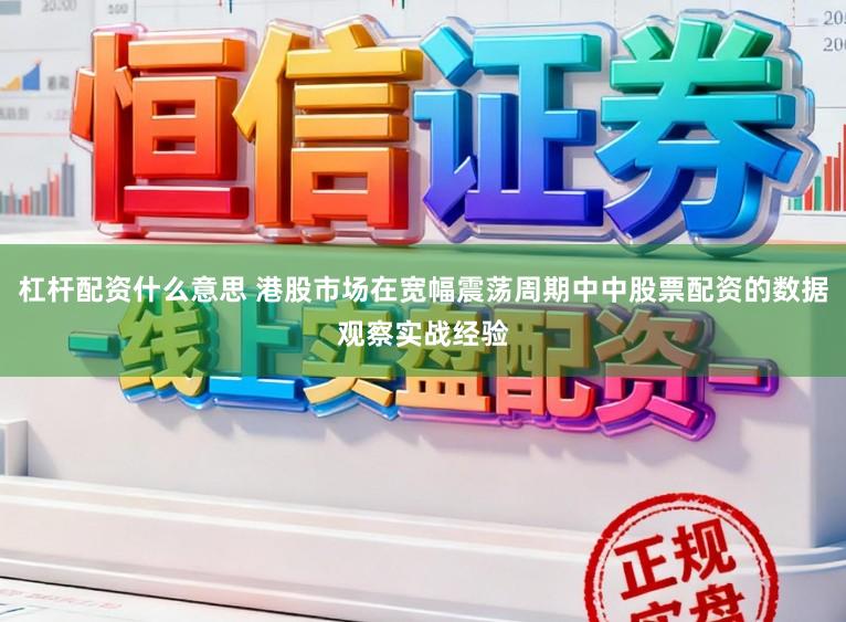 杠杆配资什么意思 港股市场在宽幅震荡周期中中股票配资的数据观察实战经验